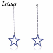 ERLUER Women's Hanging Earrings Fashion Jewelry Five-pointed star Long Zircon  Drop Dangle Earring For Women Wedding Gifts 2024 - buy cheap