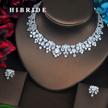 HIBRIDE New Trendy Clear Big AAA Cubic Zirconia Jewelry Sets Luxury Necklace Set Wedding Dress Accessories Party Show Gift N-500 2024 - buy cheap