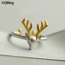 Fres Shipping 2019 New Pure 925 Sterling Silver Rings Open Deer Gilt Ring For Girl Women Gift Jewelry 2024 - buy cheap