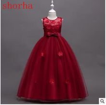 Vestido de renda floral de alta qualidade, para crianças pequenas, de princesa 2024 - compre barato