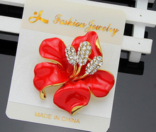 New Arrival Lily Red Flower Wedding Bridal Bouquet Top Grade Realistic Brooch Pins Gift 2024 - buy cheap
