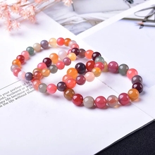 Pulseira redonda natural de sal yanyuan agate, contas coloridas, homem, mulher, 7mm 8mm 9mm 10mm 11mm 12mm 13mm, bracelete de cristal aaaa 2024 - compre barato