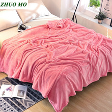 Warm Thick Pink Throw Blanket Coral fleece winter/summer queen full twin size Bedshee for home Family sofa Warm Soft  Bedsheet 2024 - buy cheap