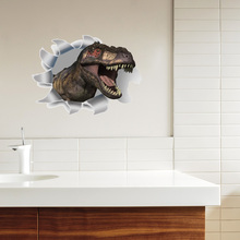 3D Наклейка на стену SK5 с изображением динозавра, украшение для ванной, туалета, детской комнаты, настенные наклейки, наклейка на холодильник, водонепроницаемый постер 2024 - купить недорого