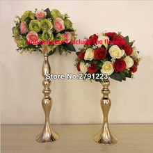 Gold Silver Candle Holders Metal Candlestick Flower Stand Vase Table Centerpiece Event Flower Rack Road Lead Wedding Decor 2024 - buy cheap