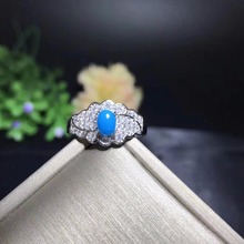 Uloveido Natural Blue Turquoise Ring,925 Sterling Silver Rare Gems Rings for ladies, Birthstone Ring for Women 20% FJ315 2024 - buy cheap