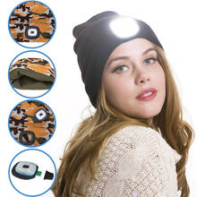 Новый светодиодный головной убор с подсветкой в стиле хип-хоп для мужчин и женщин, вязаная шапка для охоты, кемпинга, бега, рождественские подарки для мужчин и женщин, Прямая поставка 2024 - купить недорого