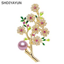 SHDIYAYUN Pearl Brooch For Women Plum Blossom Brooches Pins Natural Freshwater Pearl Fine Jewelry Accessories High grade Jewelry 2024 - buy cheap