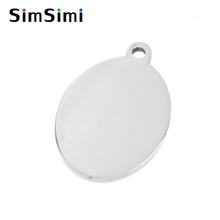 Simsimi oval 16x23mm small oval charms both sides mirror polish stainless steel pendant Diy jewelry making wholesale 50pcs 2024 - buy cheap