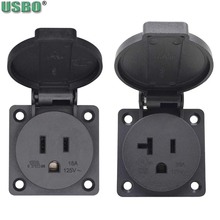 Universal Black 125V 15A 20A IP44 CE America Multifunction Outdoor US Industry Waterproof AC Outlet Power Wire Receptacle Socket 2024 - buy cheap