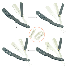 1 шт. мужские парикмахерские инструменты для бритья, лезвия для волос, античный черный складной нож для бритья, нержавеющая сталь, прямой держатель бритвы HC0012 2024 - купить недорого