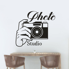 Photography Studio Wall Sticker Photo Camera Vinyl Wall Decals Photo Studio Decor Camera With Hand Vinyl Widnow Murals AZ325 2024 - buy cheap