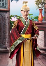 Golden Hot Folk Dance Chinese Man Han Clothing Emperor Prince Show Cosplay Suit Costume Minister Traditional Ancient Dress 2024 - buy cheap