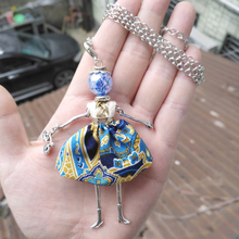 YLWHJJ brand new women lovely doll long necklace jewelry hot girls fairy alloy princess Handmade maxi fashion pendant necklace 2024 - buy cheap