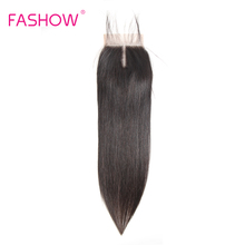 Fashow Hair-cabello indio con cierre de encaje, 4x4, suizo, con pelo de bebé, prearrancado, Natural, Remy 2024 - compra barato