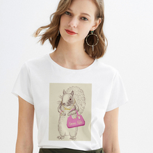 Женская футболка с коротким рукавом, круглым вырезом и принтом мыши 2024 - купить недорого