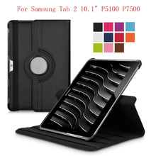 360 Degree Rotating Case for Samsung Galaxy Tab 2 10.1 P5100 P5110 P7500 P7510 Coque Funda PU Leather Flip Stand Tablet Cover 2024 - buy cheap