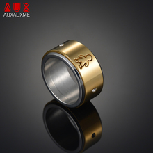 Auxauxme Titanium Steel Family Children Spinner Rotate Ring Hollow CZ Stone Wedding Engagement Rings For Men Women Jewelry 2024 - buy cheap