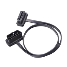 Newest Flat Thin As Noodle OBD2 OBDII OBD 16Pin ELM327 Male To Female Elbow Extension Cable Diagnostic Scanner Connector 2024 - buy cheap