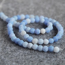 Accessory For Necklace 6mm Blue Frosted Beads Round DIY Loose Carnelian 15inch Jewelry Making Semi Finished Stone Balls Gifts 2024 - buy cheap