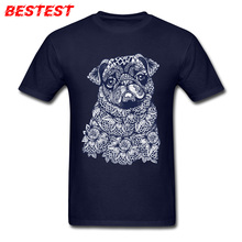 T-shirt MANDALA OF PUG T Shirt Mens Tshirt Men Blue Tshirts Chic Designer Clothing Adult Cotton Tops Plus Size Tees Cotton 2024 - buy cheap