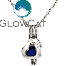 GLOWCAT KK698 Elegant Mother Heart Beads Cage Locket Pendant Essential Oil Diffuser Pearl Cage Necklace Girl Women Gift 2024 - buy cheap