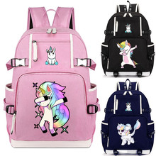 Unicorn Dabbing  Riding Backpack Cat School Bag Casual Teenagers Student Book Travel Laptop Bags 2024 - buy cheap