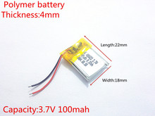 3.7V,100mAH,[401822] Polymer lithium ion / Li-ion battery for TOY,POWER BANK,GPS,mp3,mp4,cell phone,speaker 2024 - buy cheap