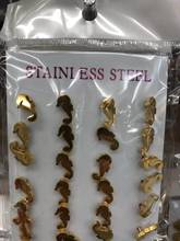 12Pairs/Lot Stainless Steel Alligator Shape Stud Earrings for Women Cute Earring Stud Minimalist Jewelry Accessories Gifts 2024 - buy cheap