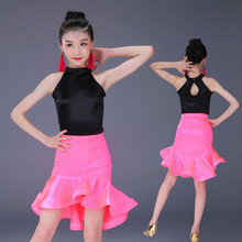 Child Modern Ballroom Dancewear Competition Girls Latin Dance Costumes Salsa Tango Sexy Practice Dance Clothing Tops + Skirt 2024 - buy cheap