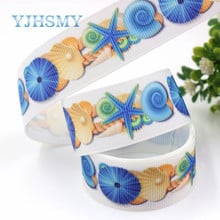 YJHSMY G-18925-1199,10 yards,25 mm Ocean series conch shell Ribbons Thermal transfer Printed grosgrain,Gift wrapping DIY 2024 - buy cheap