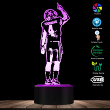 Американский футболист креативный 3D Оптическая иллюзия настольная лампа персонализированное пользовательское имя регби плеер спортивный LED ночник лампа 2024 - купить недорого