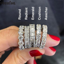 Vecalon 6 Style Eternity Promise ring AAAAA Zircon Stone 925 Sterling Silver Engagement wedding Band rings for women Men jewelry 2024 - buy cheap
