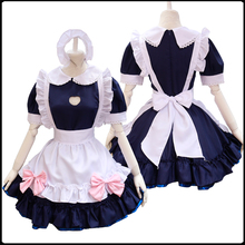 2019 new blue open chest cat maid out cute cat lolita fluffy dress maid cosplay costume 2024 - buy cheap