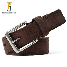 FAJARINA Simple Design Pin Buckle Metal Belt High Quality 1st Head Layer Cow Skin Leather Belt for Men Casual Jeans N17FJ321 2024 - buy cheap