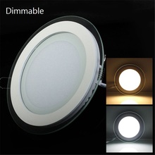 Panel de luz LED regulable, luz redonda con Panel de cristal, 6W, 9W, 12W, 18W, luces LED AC85-265V, SMD 5630 2024 - compra barato