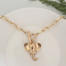 New Fashion Gold color Large Elephant Pendant Chocker Necklace for Women Girl Party Fashion 2024 - buy cheap