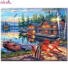 Full Square diamond embroidery lake landscape 5d diy diamond painting Cross Stitch kits painting Rhinestone mosaic decoration 2024 - buy cheap