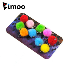 Bimoo 10pcs/Pack Mixed Color Glow Bug / Egg Flies #12 Hook Trout Fishing Flies Blister Package Wholesale 2024 - buy cheap