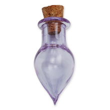 Small Tiny Purple Empty Wishing Glass Bottle Message Vial With Cork Stopper 2024 - buy cheap