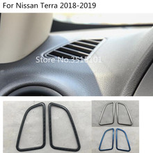 Embellecedor de marco de acero inoxidable para Aire Acondicionado Delantero de coche, embellecedor de rejilla para Nissan Terra 2018 2019 2020, 2 uds. 2024 - compra barato