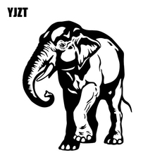 YJZT-calcomanía de vinilo con patrón de elefante para decoración de coche, pegatina de cuerpo de coche, C4-1635 negro/plateado, 14CM x 16,7 CM 2024 - compra barato