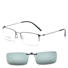 Titanium Glasses Frame Men Polarized Sunglasses Clip-on Lightweight Optical eyeglasses oculos de grau spectacle frames 2024 - buy cheap