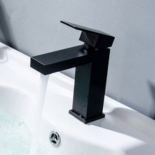Brass Black Square Tap Bathroom Faucet Basin Faucet Cold And Hot Water Mixer Single Handle Deck Mounted 2024 - buy cheap