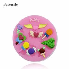 Facemile Epoxy Pendant Mold Wedding Decoration Silicone Wings Lollipop Mold Fondant Kitchen Bakeware Chocolate Cake Decor Tools 2024 - buy cheap