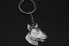 G. sky bull terrier chaveiro jóias popular cão gravado chaveiro nova moda prata/cores douradas 2024 - compre barato