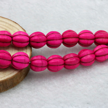 Contas soltas em forma de abóbora, pedra de peru vermelha e roxa, 10mm, tamanhos de 15 ", ornamentos para fazer joias de mulheres 2024 - compre barato