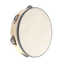8" Hand Held Tambourine Drum Bell Birch Metal Jingles Percussion Musical Educational Toy Instrument for KTV Party Kids Games 2024 - buy cheap