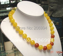 Wholesale Beautiful Chinese yellow red stone Bead necklace 18" fashion jewelry 2024 - buy cheap