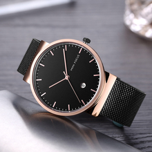 MINI FOCUS Men's quartz Watches Stainless Steel Mesh Strap Wristwatch for Man Simple Business Relogios Clock MF0184G Black rose 2024 - buy cheap